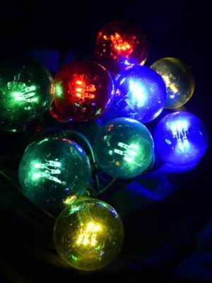 10 Multi Coloured G60 Festoon Party Lights With 50 Multi Colour LED's - 5m