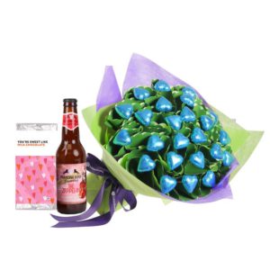 Aqua Love & Beer Valentine Posy