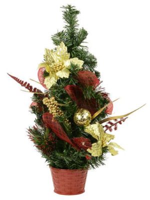 Assorted Red & Gold Decoration Table Top Tree - 52cm