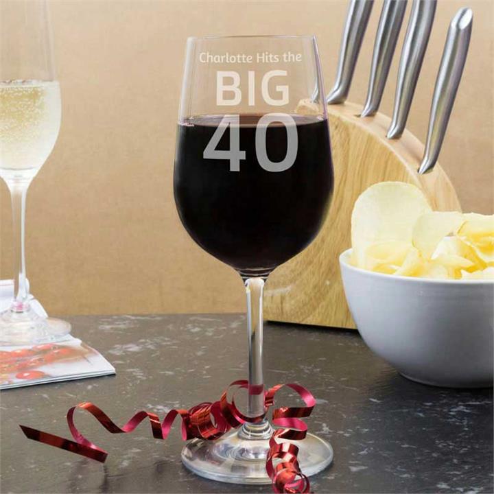 Big Birthday Personalised Wine Glasses