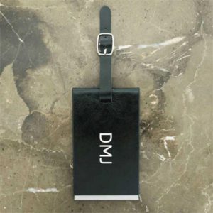 Black Luggage Tag With Initials
