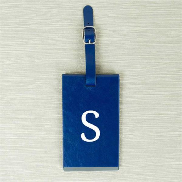 Blue Luggage Tag With Personalised Initials