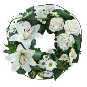 Comforting Embrace - Mixed White Floral Wreath