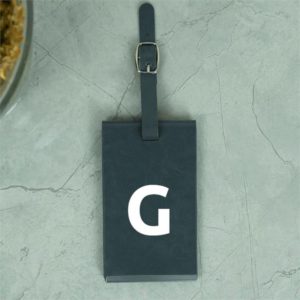 Grey Luggage Tag With Personalised Initials