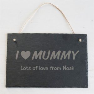 I Heart Mummy Personalised Slate Sign
