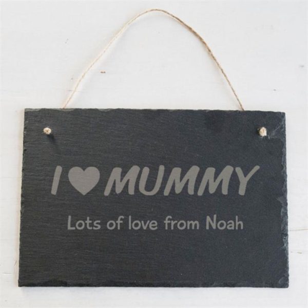 I Heart Mummy Personalised Slate Sign