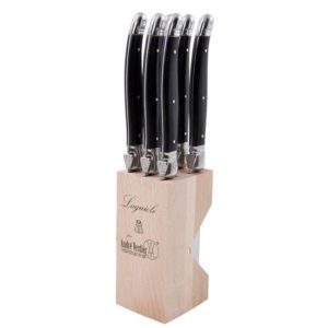 Laguiole French-Made Black Serrated Steak Knives