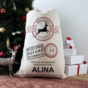 Large Reindeer Mail Personalised Santa Sack