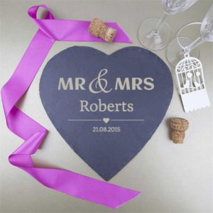 Mr & Mrs Surname Slate Heart