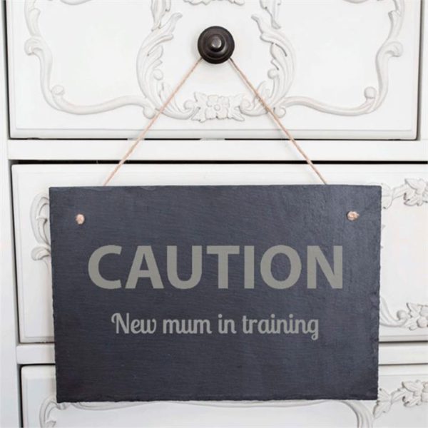 New Mum in Training Personalised Slate Sign