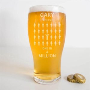 One in a Million Beer Glass