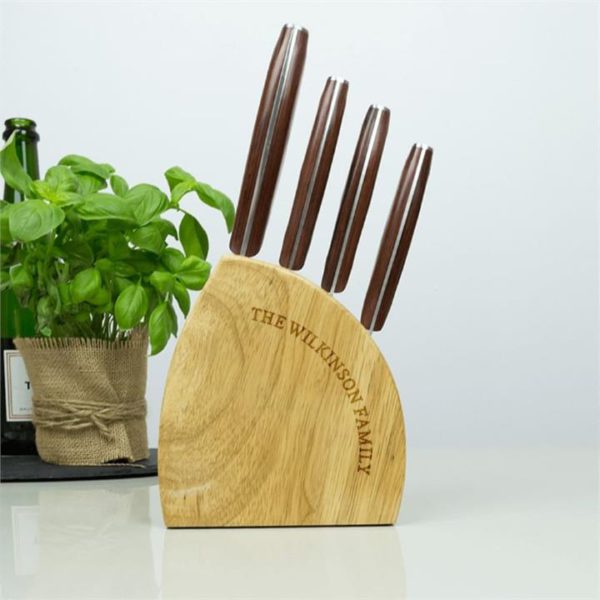Personalised 4pc Wooden Knife Set