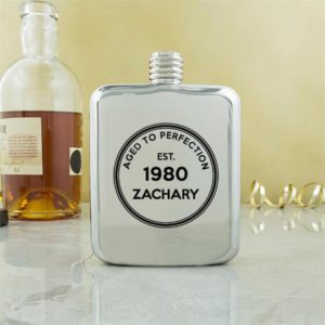 Personalised Birthday Contemporary Hip Flask