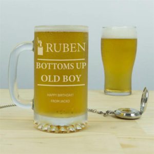 Personalised Bottoms Up Glass Tankard