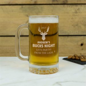 Personalised Bucks Night Glass Tankard