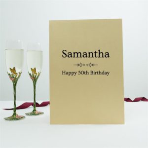 Personalised Champagne Flutes Butterfly