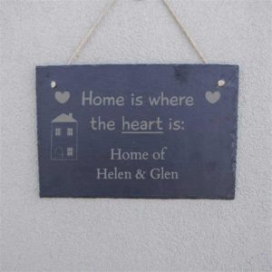 Personalised Home Is Where The Heart Is Slate Sign