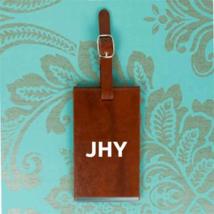 Personalised Initials Brown Luggage Tag