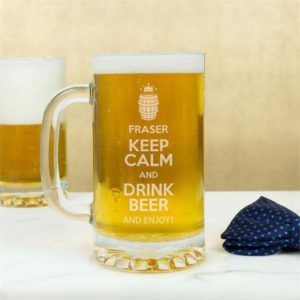Personalised Keep Calm And Drink Beer Glass Tankard