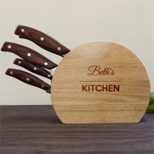 Personalised Kitchen 5pc Wooden Knife Set