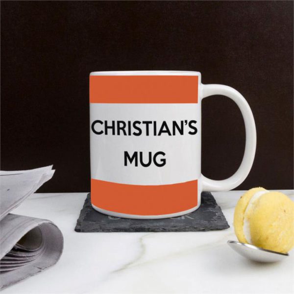 Personalised Orange Stripes Mug