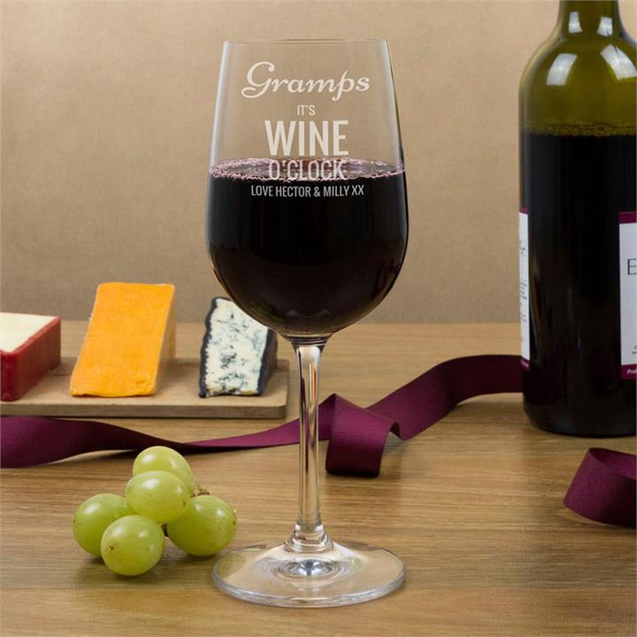 Personalised Wine O' Clock Wine Glasses