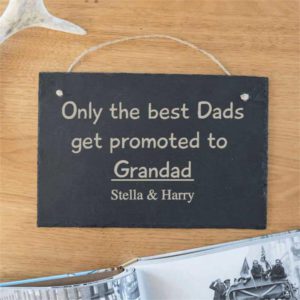 Promoted to Grandad Personalised Slate Sign