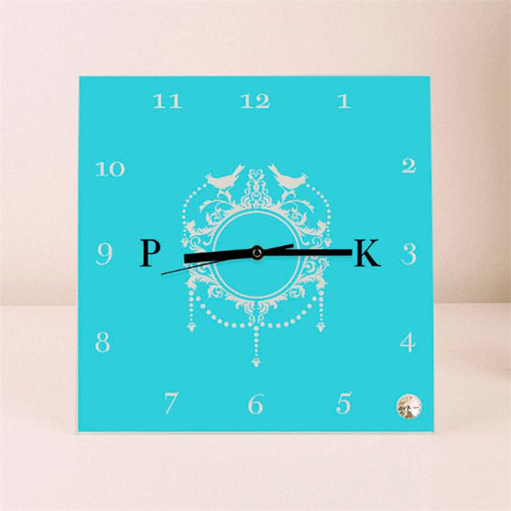 Romantic Personalised Square Glass Clock