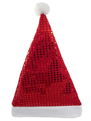 Santa Plush Red Hat With Sequins - 43cm