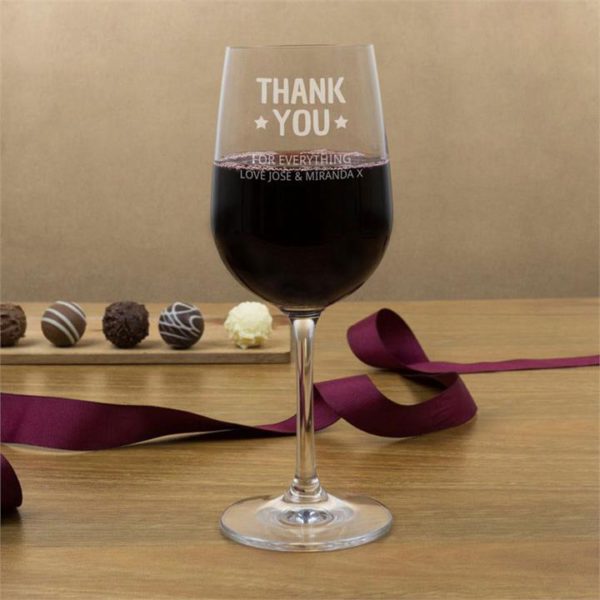 Thank You Personalised Wine Glasses