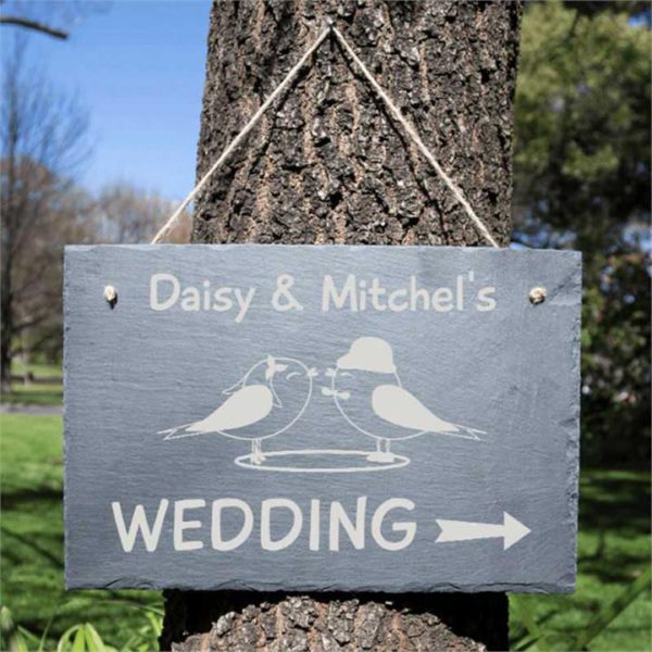 Wedding Direction Personalised Slate Sign