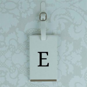 White Luggage Tag With Personalised Initials