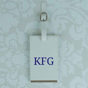White Personalised Initials Luggage Tag
