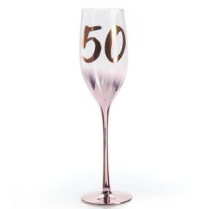 50th Birthday Blush Champagne Flute