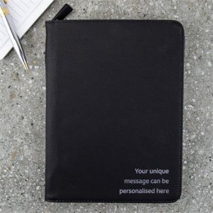 Any Message Black Personalised Compendium