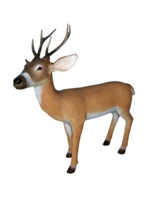 Real Look Standing Life Size Christmas Reindeer Resin Decor - 1.1m